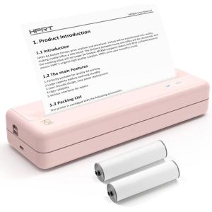 imageHPRT Bluetooth Wireless Printers MT810 for Portable Travel  Thermal Inkless Home Use Compact Printer  Paper Rolls Mobile Printing for Car ampamp Office
