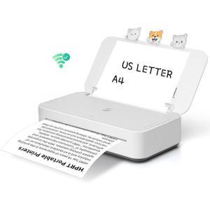 imageHPRT GT1 Thermal Transfer Inkless Printer for Home Use WiFi Connection Supports 11x85 US Letter 300DPI High Resolution Printer GT1White