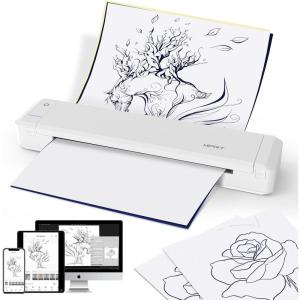 imageHPRT MT866 Thermal Tattoo Stencil Printer Kit  Wireless Bluetooth connectivity Compatible with Smartphones Tablets Laptops Perfect for Tattoo Artists and Beginners Includes 10pcs Transfer Paper