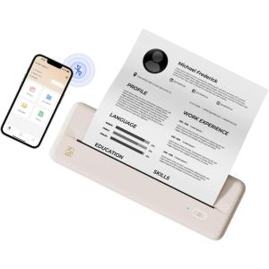 imageHPRT Wireless Portable Printer  Bluetooth Thermal Printer for Travel Mobile Office School Home Compatible with iOS AndroidBeige