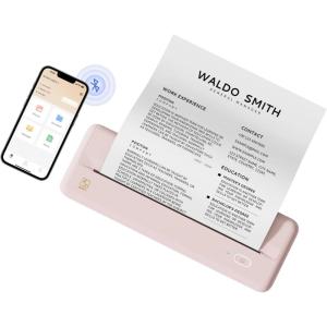 imageHPRT Wireless Portable Printer  Bluetooth Thermal Printer for Travel Mobile Office School Home Compatible with iOS AndroidPink