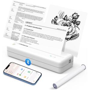 imageInkless Wireless Printer for Home Offices ampamp Travel Supports 8quot ampamp 4quot Thermal Paper Roll Perfect for iOS Android ampamp Laptops Compact Printer for Bussiness Trips No Ink NeededWhite