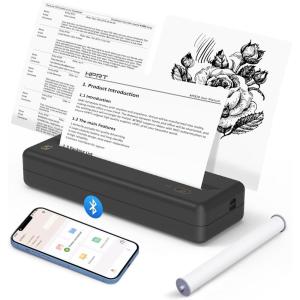 imageInkless Wireless Printer for Home Offices ampamp Travel Supports 8quot ampamp 4quot Thermal Paper Roll Perfect for iOS Android ampamp Laptops Compact Printer for Bussiness Trips No Ink NeededBlack