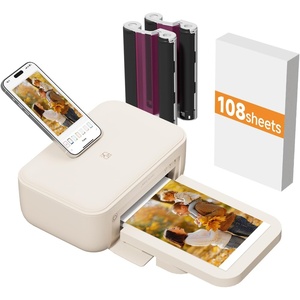 image:imageHPRT 4x6 Photo Printer Full Color Instant Photo Printer for PhoneLaptopMacBookHome Use WiFi Connection Thermal ThermalSublimatio AR Video Printing 108 Sheets Photo Paper amp 2 RibbonsBeige108sheets2ribbons