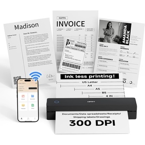 image:imageHPRT Portable Printer Wireless for Travel Inkless Thermal Printer for iOSAndoridLaptop 300DPI Supports Thermal Paper amp LabelsSupports 85x 11US Letter amp A4 A5 for OfficeHomeSchoolVehicles300dpi